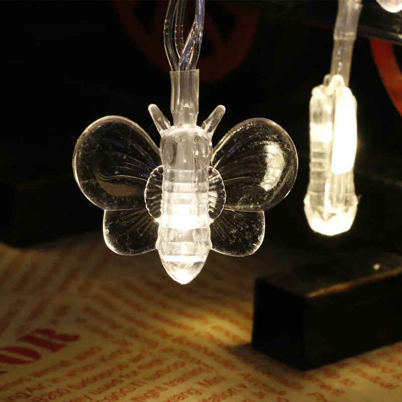 13Ft Little Bee String Lights 20 LED Fairy Lights Waterproof Light up Battery Operated with 2 Modes Indoor Decorations