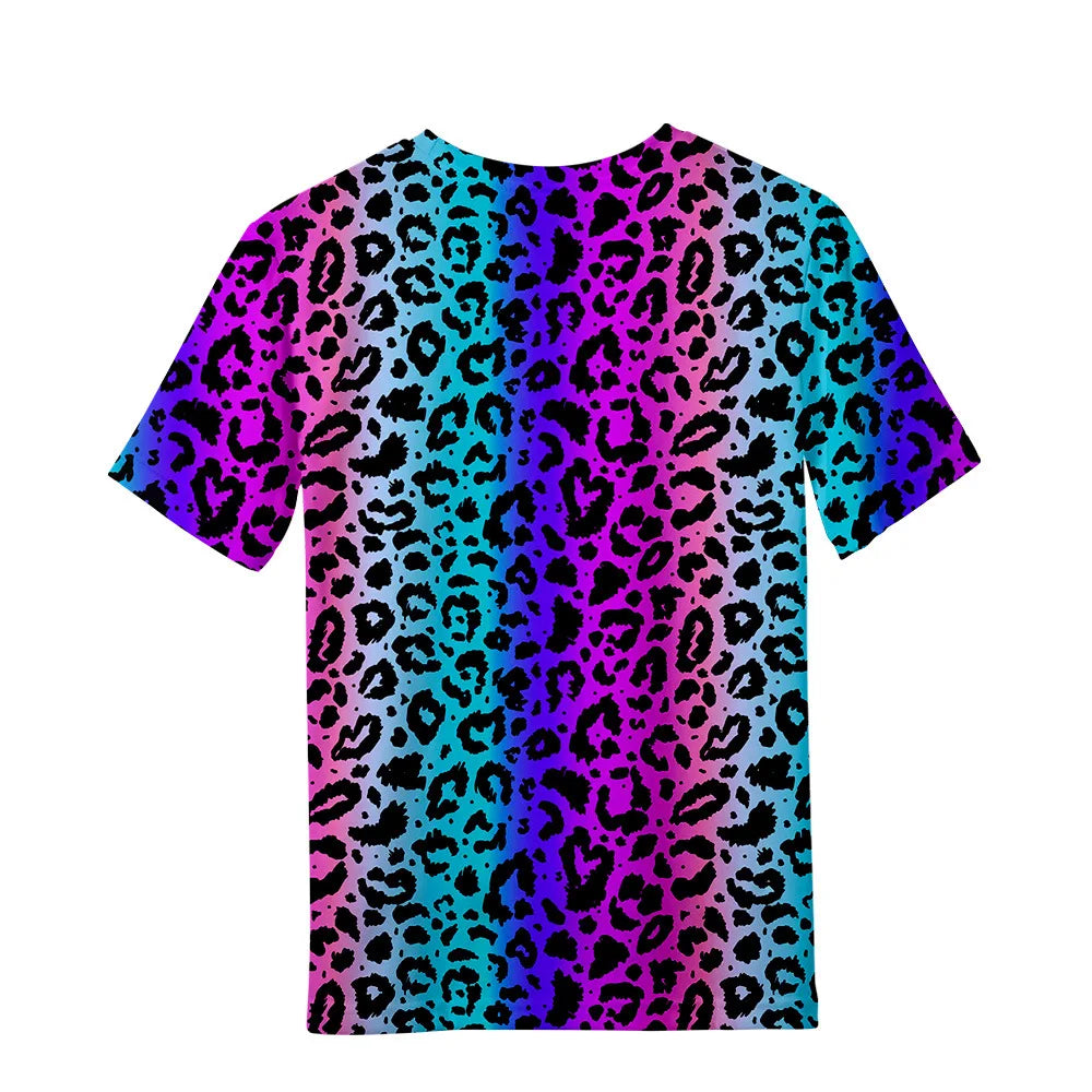 Children's Clothing Leopard Print Girls Clothes 2 to 8 Years Blouse for Girls Short Sleeve Tee Tops Fashion Children's T-Shirts