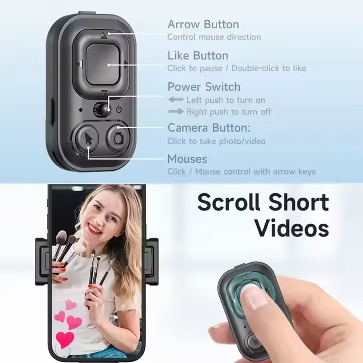 C17 AI Face Tracking Gesture Control Camera Tripod 360° Adjustable Detachable Quadrupod Selfie Stick for TikTok Streaming
