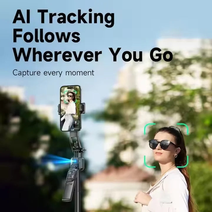 C17 AI Face Tracking Gesture Control Camera Tripod 360° Adjustable Detachable Quadrupod Selfie Stick for TikTok Streaming
