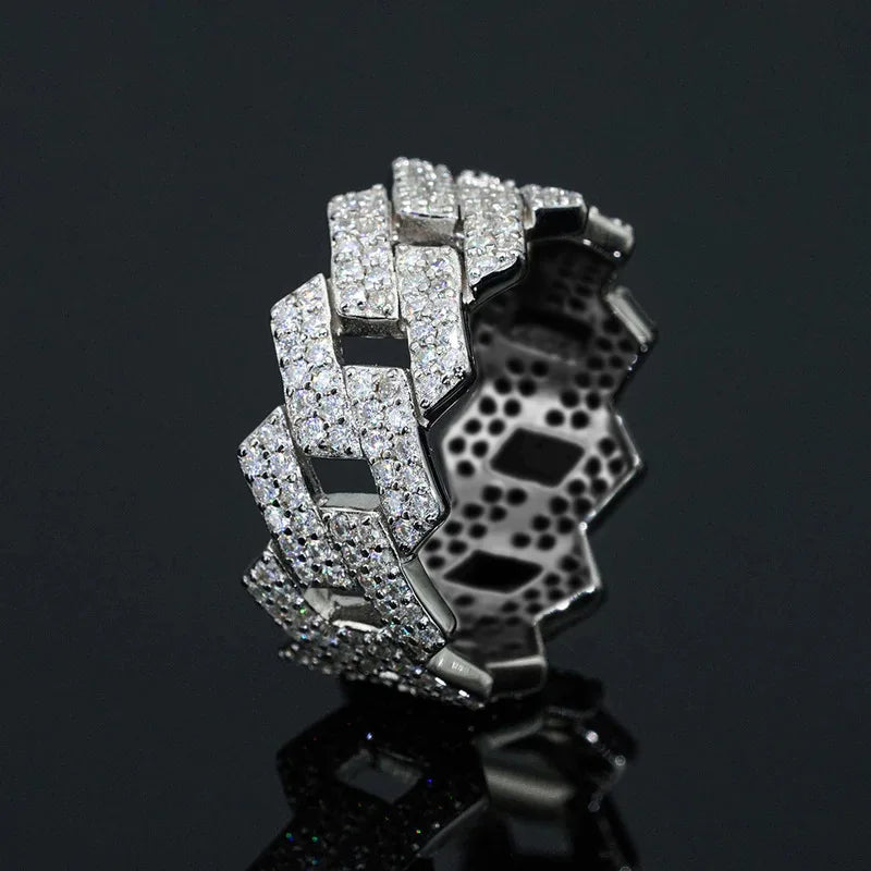 T0761 Luxury White Gold Diamond Ring Round Brilliant Cut Natural D Color Unisex Everyday Wear