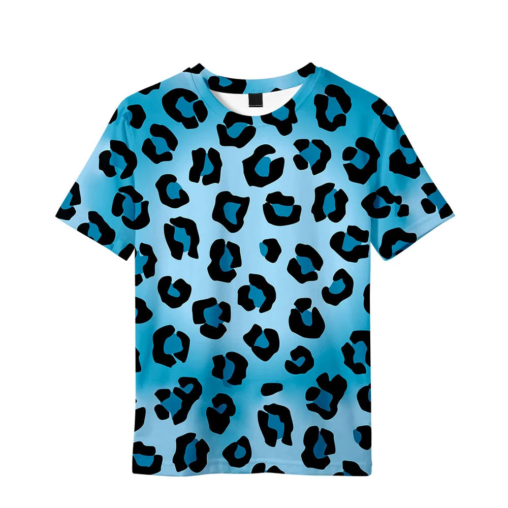 Children's Clothing Leopard Print Girls Clothes 2 to 8 Years Blouse for Girls Short Sleeve Tee Tops Fashion Children's T-Shirts