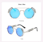 Punk Steampunk Sunglasses Retro Men's Brand Designer Round Punk Eyewear Gothic Style Products Women UV400 Sunglasses