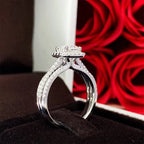 Q657 Diamond Ring Asscher Cut Natural Diamond Women's Classic Engagement Ring