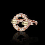 F459 Rose Gold Diamond Ring With Baguette Cut Natural Diamonds For Women Everyday Wear