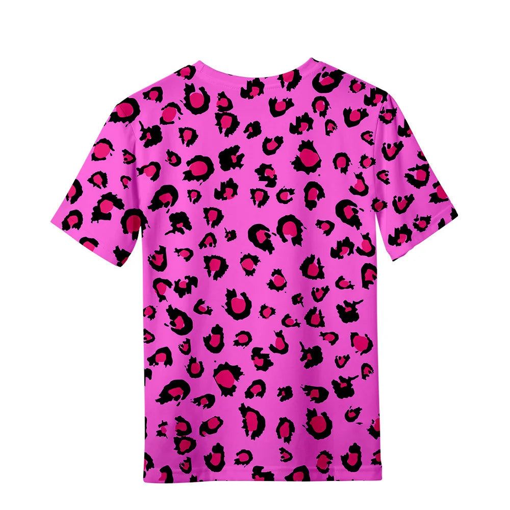 Children's Clothing Leopard Print Girls Clothes 2 to 8 Years Blouse for Girls Short Sleeve Tee Tops Fashion Children's T-Shirts