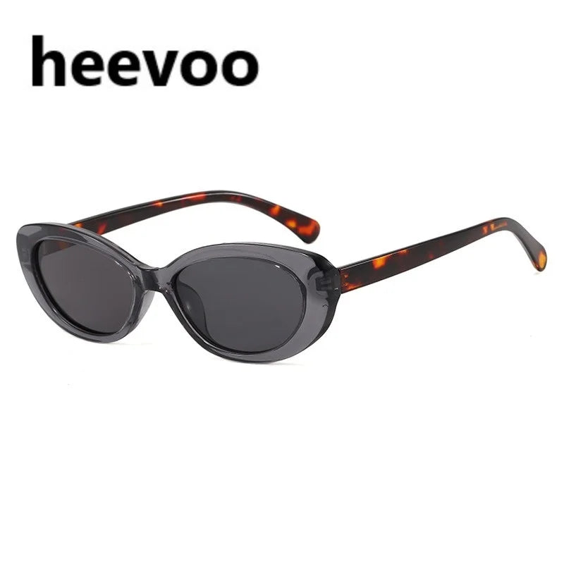 New Retro Oval Cat Eye Sunglasses for Women Men Y2k Trendy Narrow Small Sunnies 90s Brand Designer Sun Glasses UV400