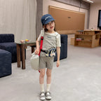 2026 Summer New Children Sleeveless Clothes Set Girls Thin Letter Print Sling Vest + Shorts 2pcs Suit Kids Cotton Outfits