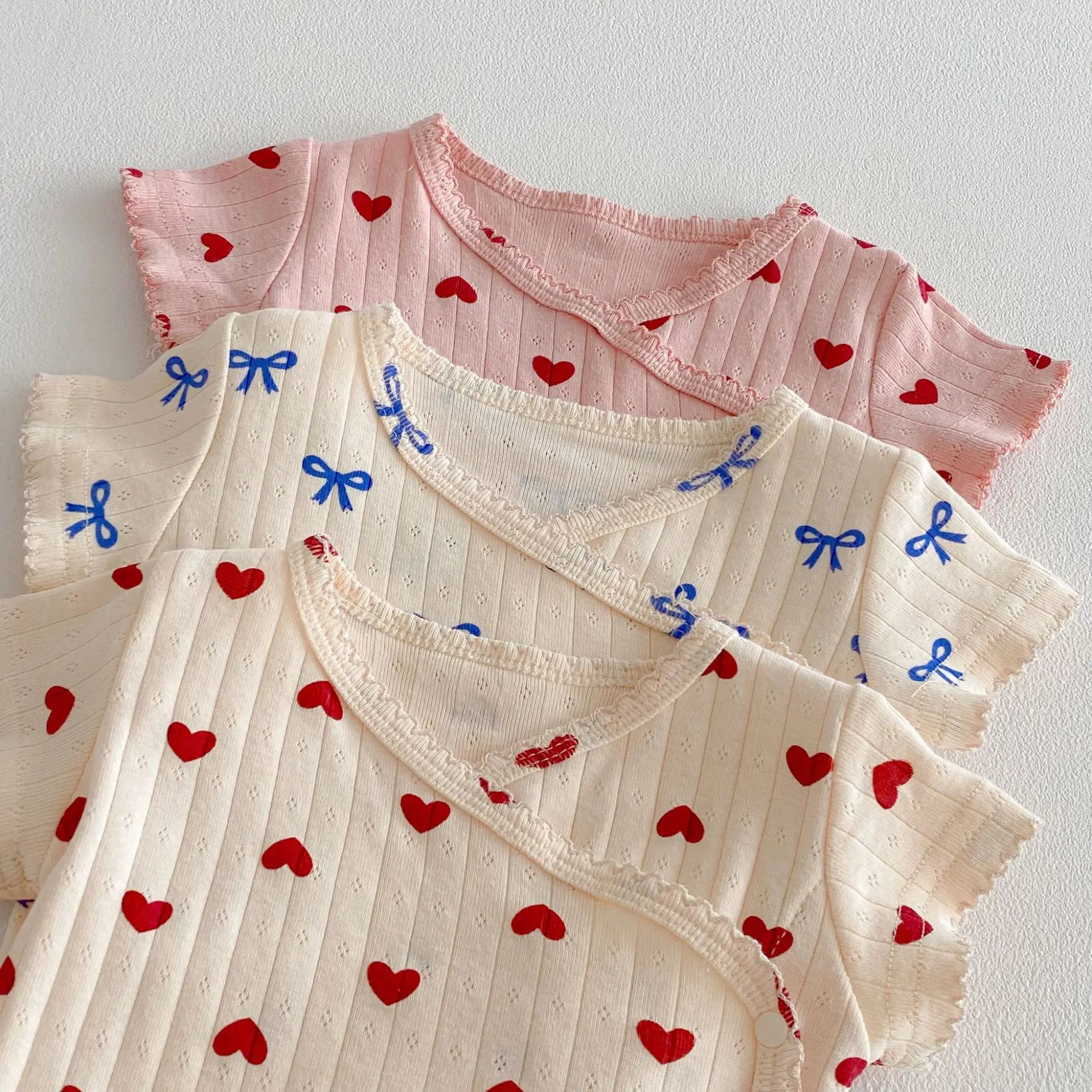 2026 Summer New Baby Sleeveless Sling Bodysuit Cute Infant Girl Heart Print Jumpsuit Cotton Toddler Sling Newborn Clothes 0-24M