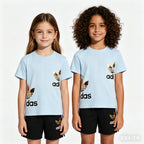 Leisure Letter 2pcs Kids Summer O-neck Short Sleeve T-shirts+Pants Suits 3-13 Years Boys Girls Casual Outfits Children Clothes