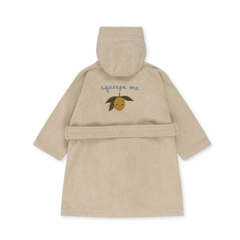 2026 KS Baby Boys Flannel Bathrobe Towel Kids Soft Bath Robe Nightgown Boys Girls Cherry Lemon Cotton Hooded Bath Towel Pyjamas
