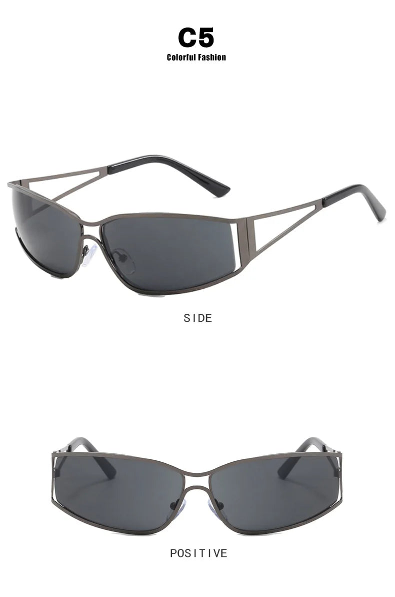 Y2k Sunglasses Women Men Oversized Brand Designer Gradient Goggle Sun Glasses Steampunk Glasses Shades Eyewear Mirror Eyeglasses