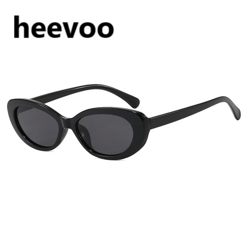 New Retro Oval Cat Eye Sunglasses for Women Men Y2k Trendy Narrow Small Sunnies 90s Brand Designer Sun Glasses UV400
