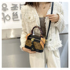 Brand Designer Women's Printed Box Bag Handbags Ladies Retro Patchwork Handbags Wild Portable Shoulder Corssbody Cosmetic Bag