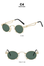 Retro Punk Round Sunglasses Small Frame Unisex 2025 New Trendy Vintage Metal Eyewear Designer Shadow for Women UV400 Protection
