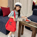 2026 Summer New Children Short Sleeve T Shirts Cotton Boys Letter Print Casual Tee Baby Girls O-neck Loose Tops Kids Clothes