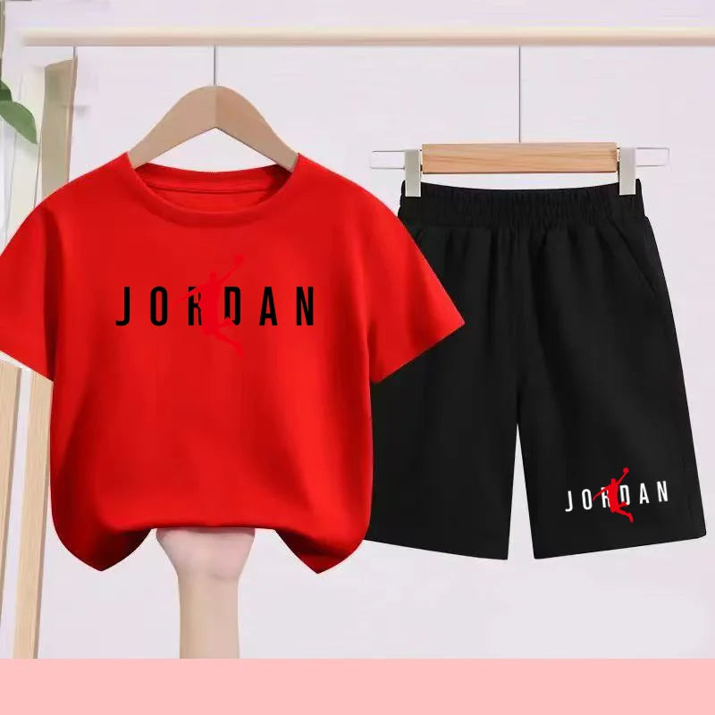 Children's sports suit, sports T-shirt,short sleeve and shorts, boys'and girls'sports uniform set,suitable for 3 to13 years old