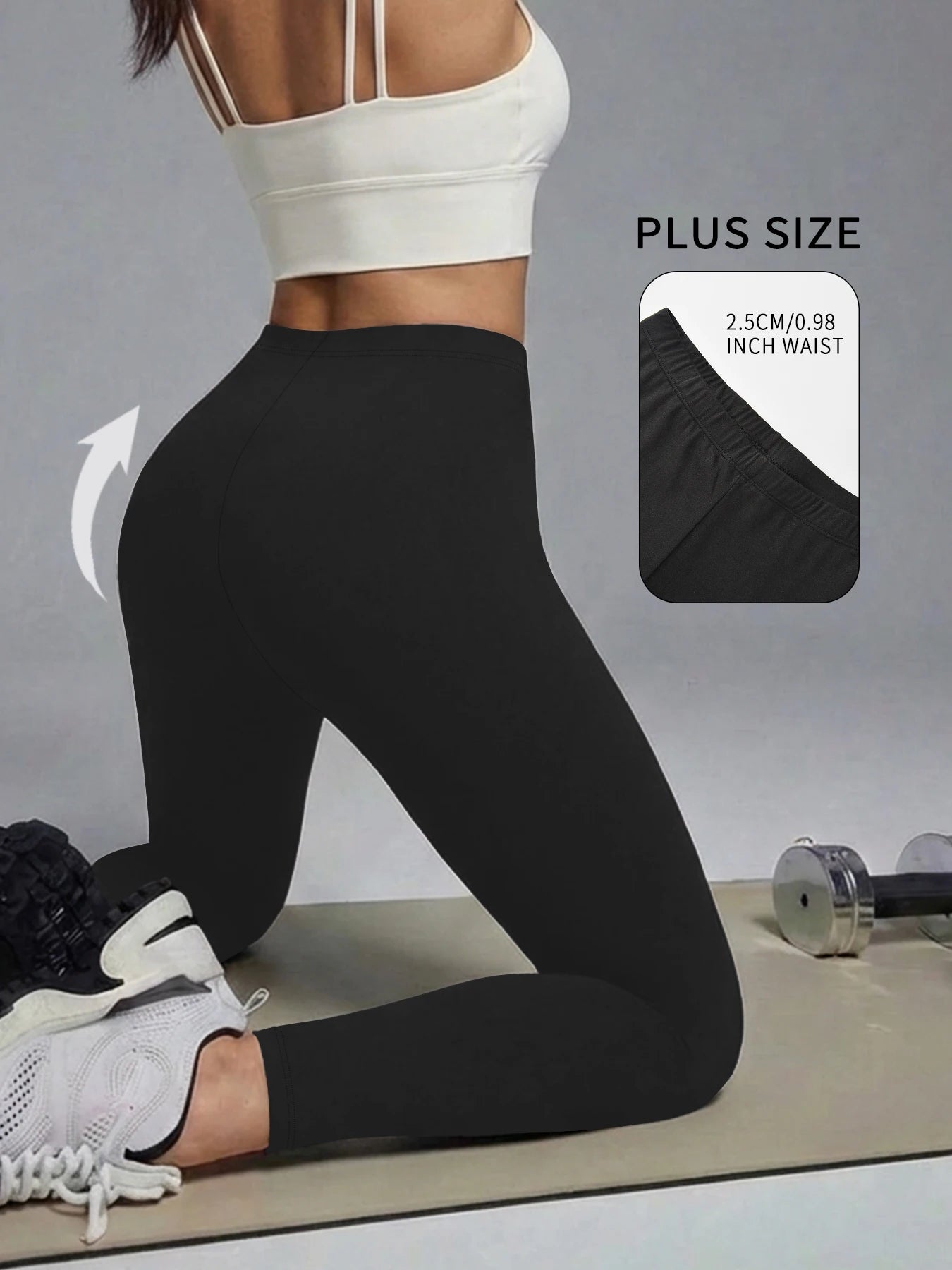 Plus size Women's Low Rise Workout Leggings - Super Soft High Elastic Tights for Yoga Running Training Daily Life