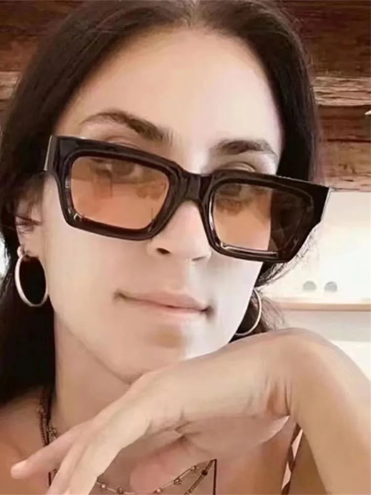 Fashions Retro Square Sunglasses Men Cat Eye Sun Glasses Brand Rectangle Eyewear UV400 Summer Shades Vintage Punk Eyeglasses