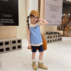 2026 Summer New Children Sleeveless T Shirts Cute Girls Bottoming Shirts Cotton Baby Girl Striped Sling Vest Kids Clothes