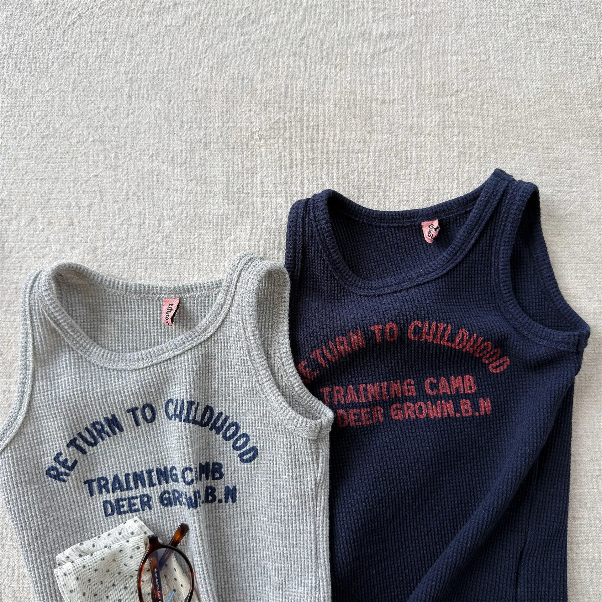 2026 Summer New Children Sleeveless T Shirts Cotton Boys Girls Letter Print Vest Toddler Fashion Casual Tops Kids Clothes
