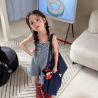 2026 Summer New Children Loose Casual Overalls Toddler Girls Sling Jumpsuit Cotton Boys Thin Striped Strap Shorts Kids Clothes