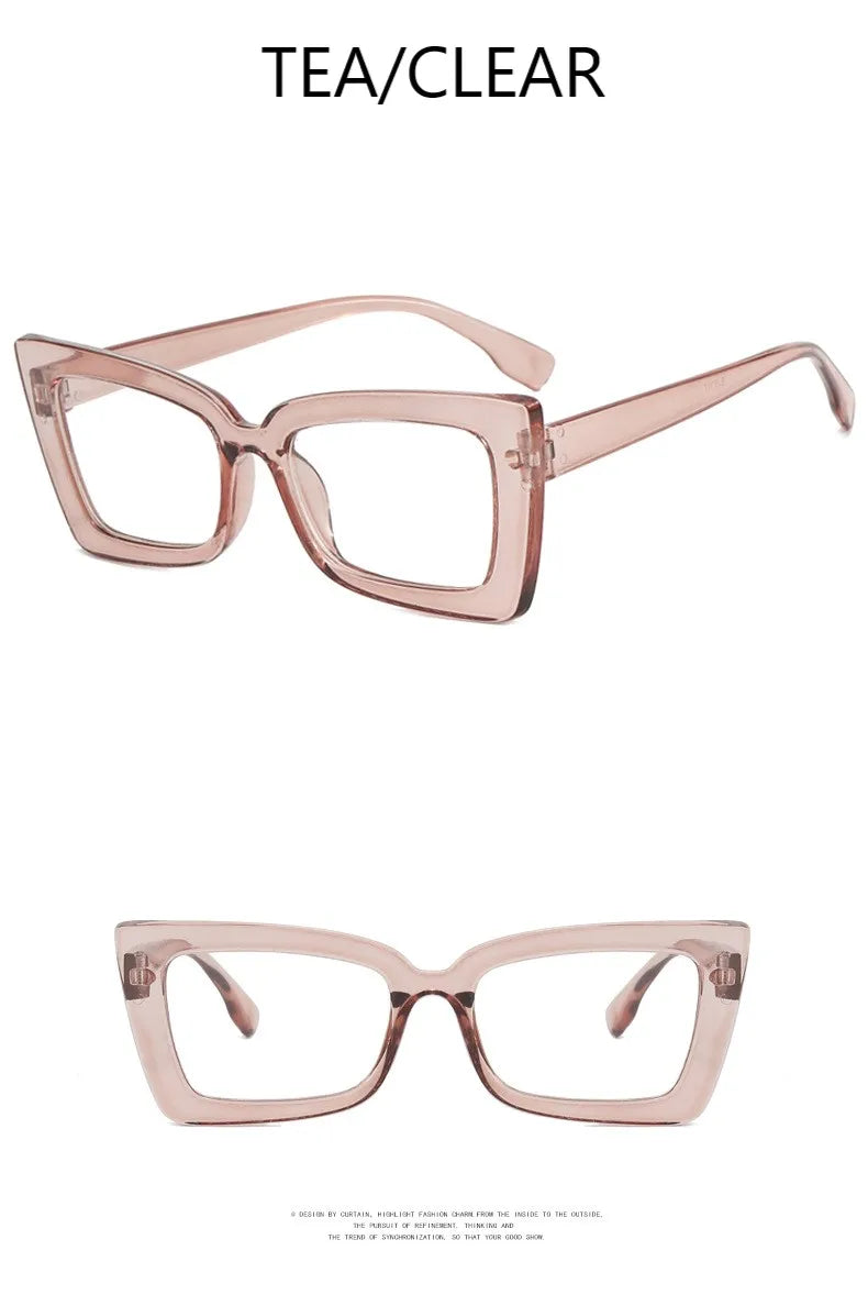 Fashion Square Eyeglasses Frames for Women Men Anti Blue Light Rectangle Glasses Frame Optical Computer Cat Eye Eyewear
