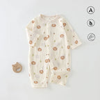 0-24M Infant Boys Cartoon Lion Long Sleeve Romper Air Conditioner Breathable Baby Jumpsuit Toddler Onesie Daily Clothes