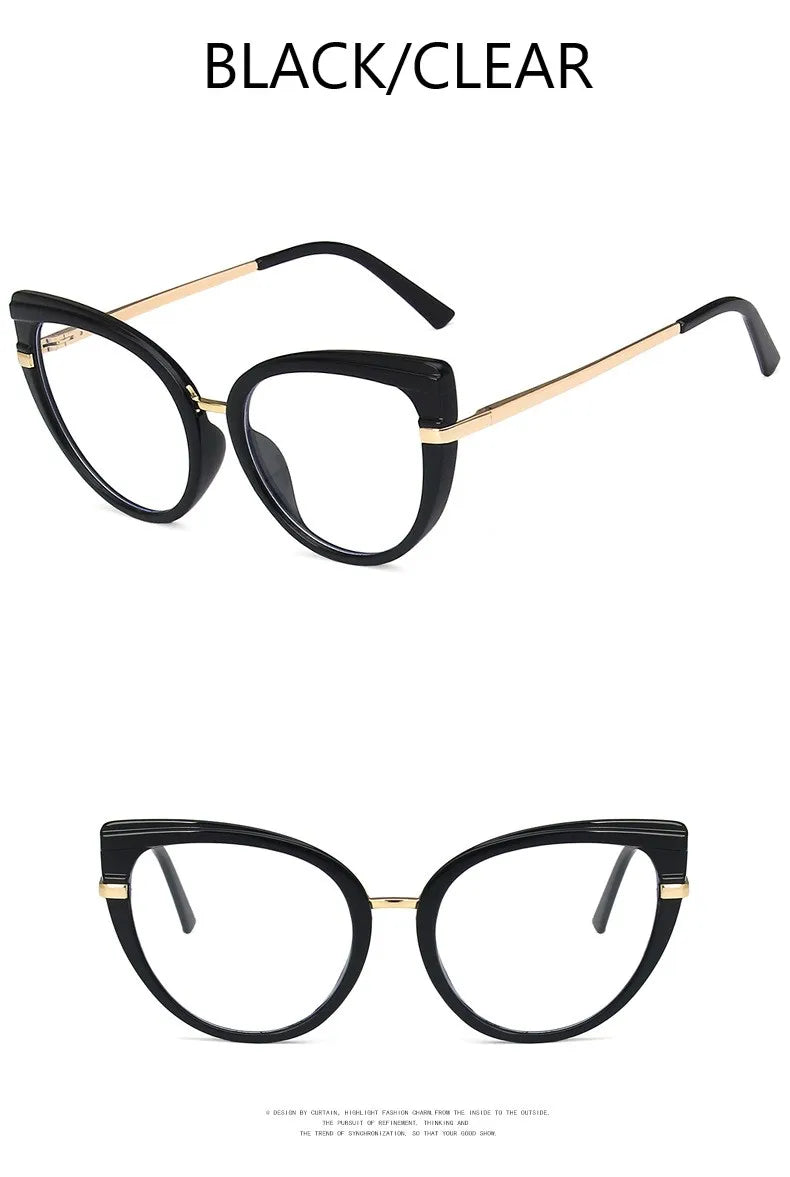 Fashion Anti Blue Light Cat Eye Glasses Frame Blue Light Blocking Eyeglasses Frame for Women Optical Eyewear Cateye Accessories
