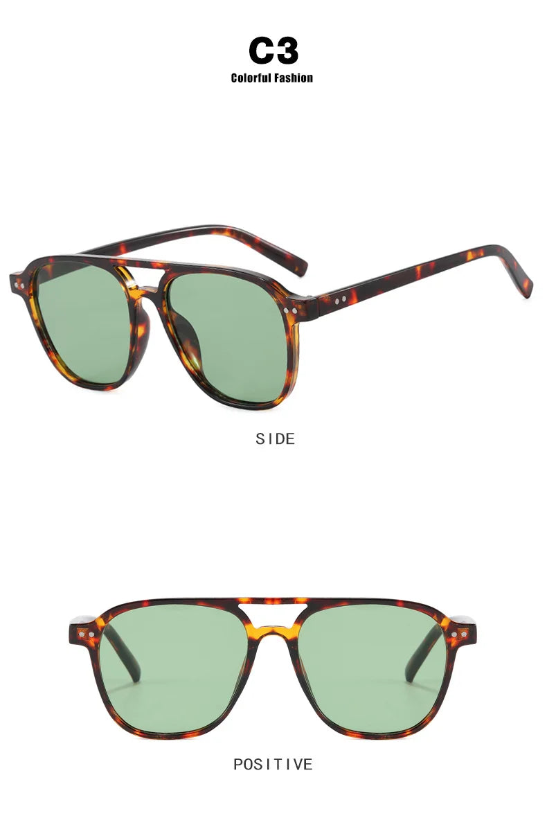 Vintage Big Square Sunglasses Women Men Brand Designer Unisex Sun Glasses Black Frame Shades Male Female Eyewear UV400