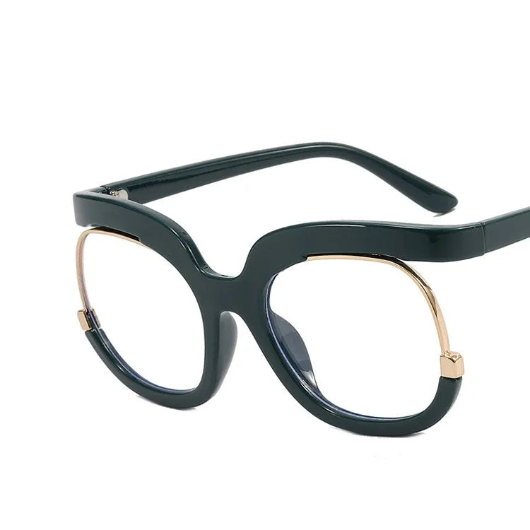 2023 Ins Rainbow Frame Fashion Retro Round Anti Blue Light Women Glasses Vintage Oversized Colourful Frame Clear Eyeglasses
