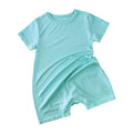 Summer Thin Baby Clothes 0-2Y Girls Boys Infant Solid Color Romper Newborn Short Sleeved Jumpsuit Toddler One Piece