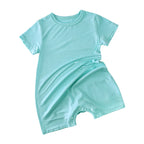 Summer Thin Baby Clothes 0-2Y Girls Boys Infant Solid Color Romper Newborn Short Sleeved Jumpsuit Toddler One Piece