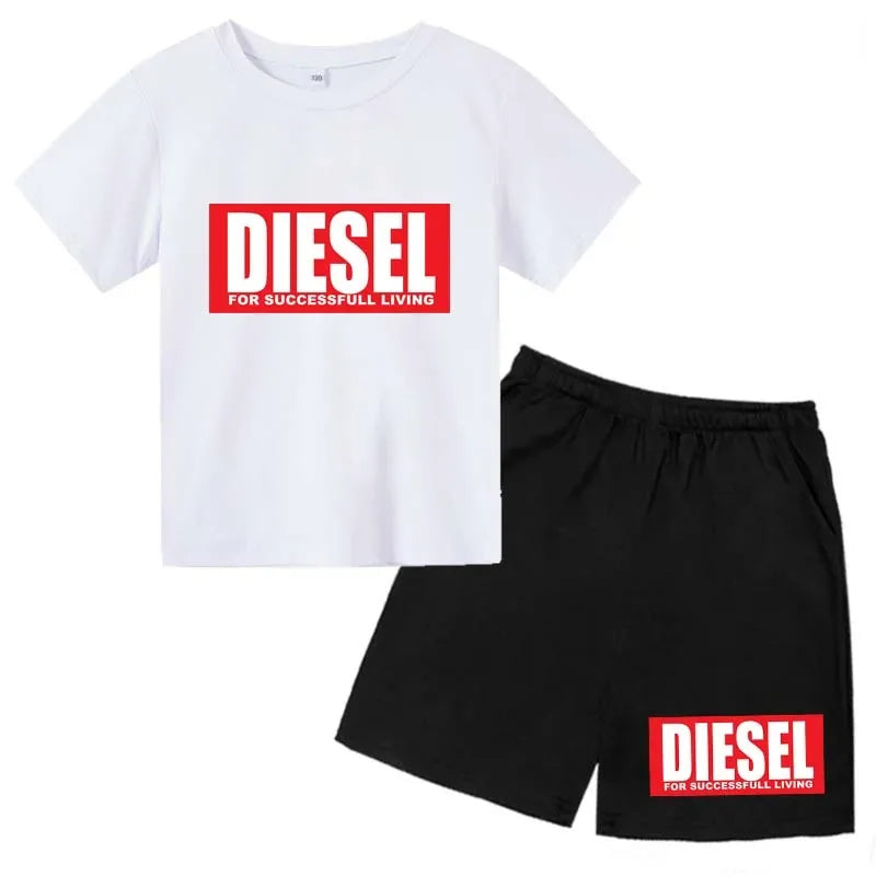 pour enfantsEnsembles de vêtements pour enfants, mode décontractée d'été, imprimés, 2 pièces, t-shirts + pantalons respirants, 2