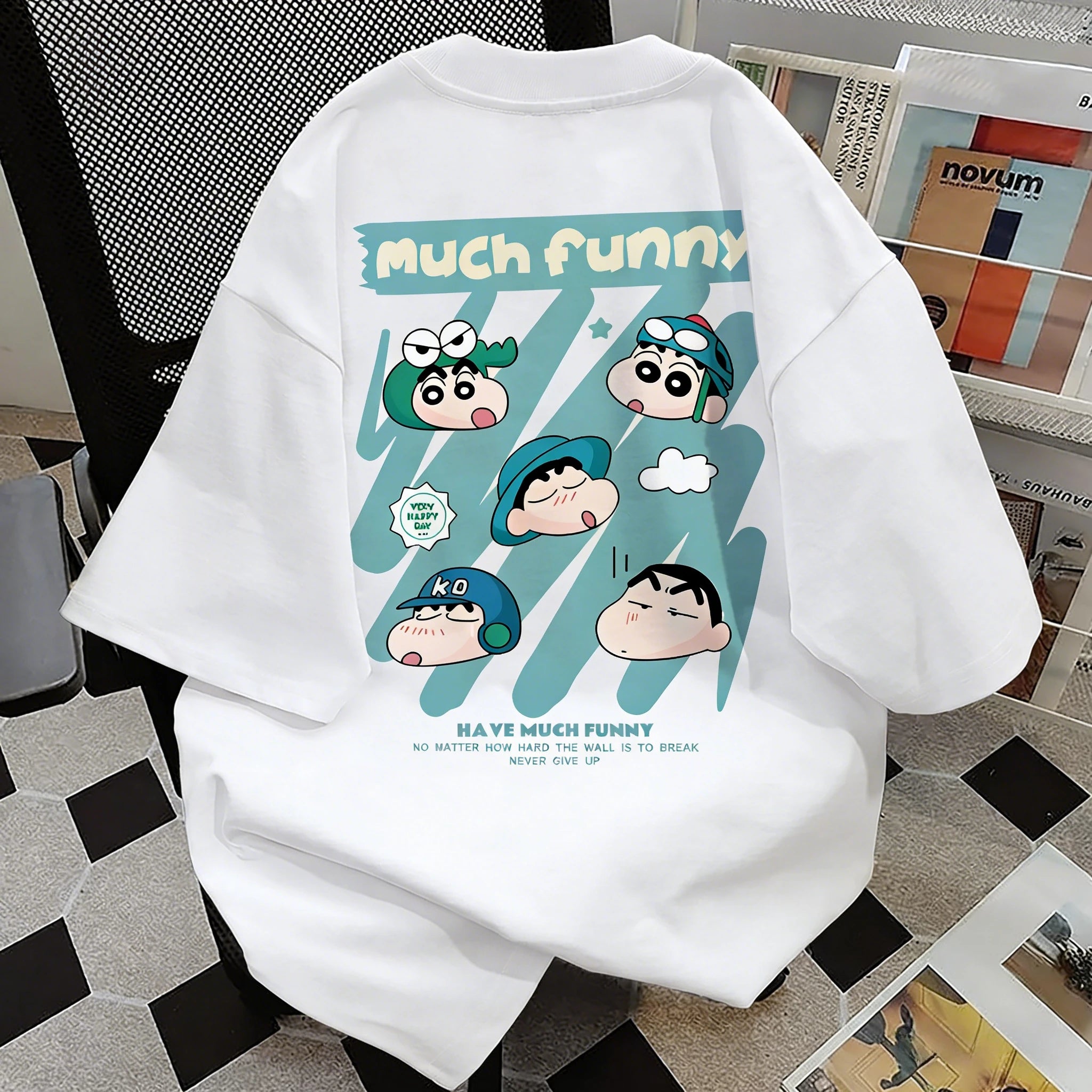 2026 Summer Comic Form Crayon Shin-chan Image 100% Cotton Printed Oversize Casual T-shirt Adult Children Parent-child Top y2k.
