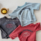 2026 Summer New Children Short Sleeve T Shirts Cotton Boys Letter Print Casual Tee Baby Girls O-neck Loose Tops Kids Clothes