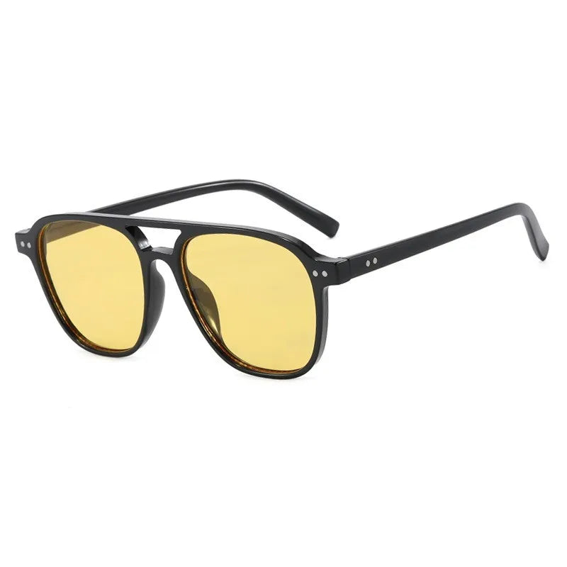 Vintage Big Square Sunglasses Women Men Brand Designer Unisex Sun Glasses Black Frame Shades Male Female Eyewear UV400
