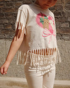 2025 KS Brand Summer Baby Girls Tassel Dresses T Shirts + Shorts Suits Sets Kids Clothes Girls Cotton Cherry Tank Dress Top 1-9Y