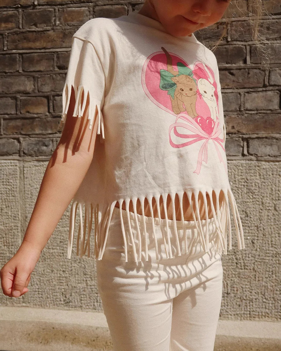 2025 KS Brand Summer Baby Girls Tassel Dresses T Shirts + Shorts Suits Sets Kids Clothes Girls Cotton Cherry Tank Dress Top 1-9Y