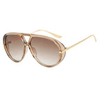 Vintage Retro Metal Double Bridges Round Sunglasses Women Brand Fashion Punk Gradient Shades Trending Sun Glasses Eyewear UV400