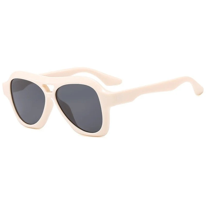 Retro Double Beam Large Frame Sunglasses for Women New Retro Fashion Brand Square Sun Glasses Eyeglasses Men Lentes De Sol Mujer