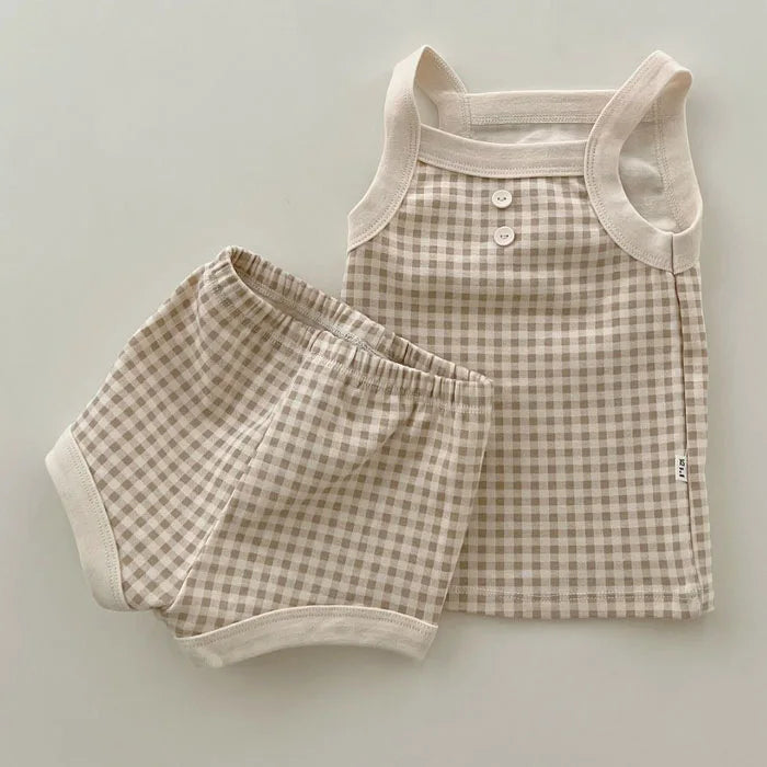 2025 New Baby Sleeveless Clothes Set Boy Girl Summer Thin Cotton Vest + Shorts 2pcs Suit Infant Outfits Toddler Breathable Set