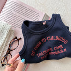 2026 Summer New Children Sleeveless T Shirts Cotton Boys Girls Letter Print Vest Toddler Fashion Casual Tops Kids Clothes
