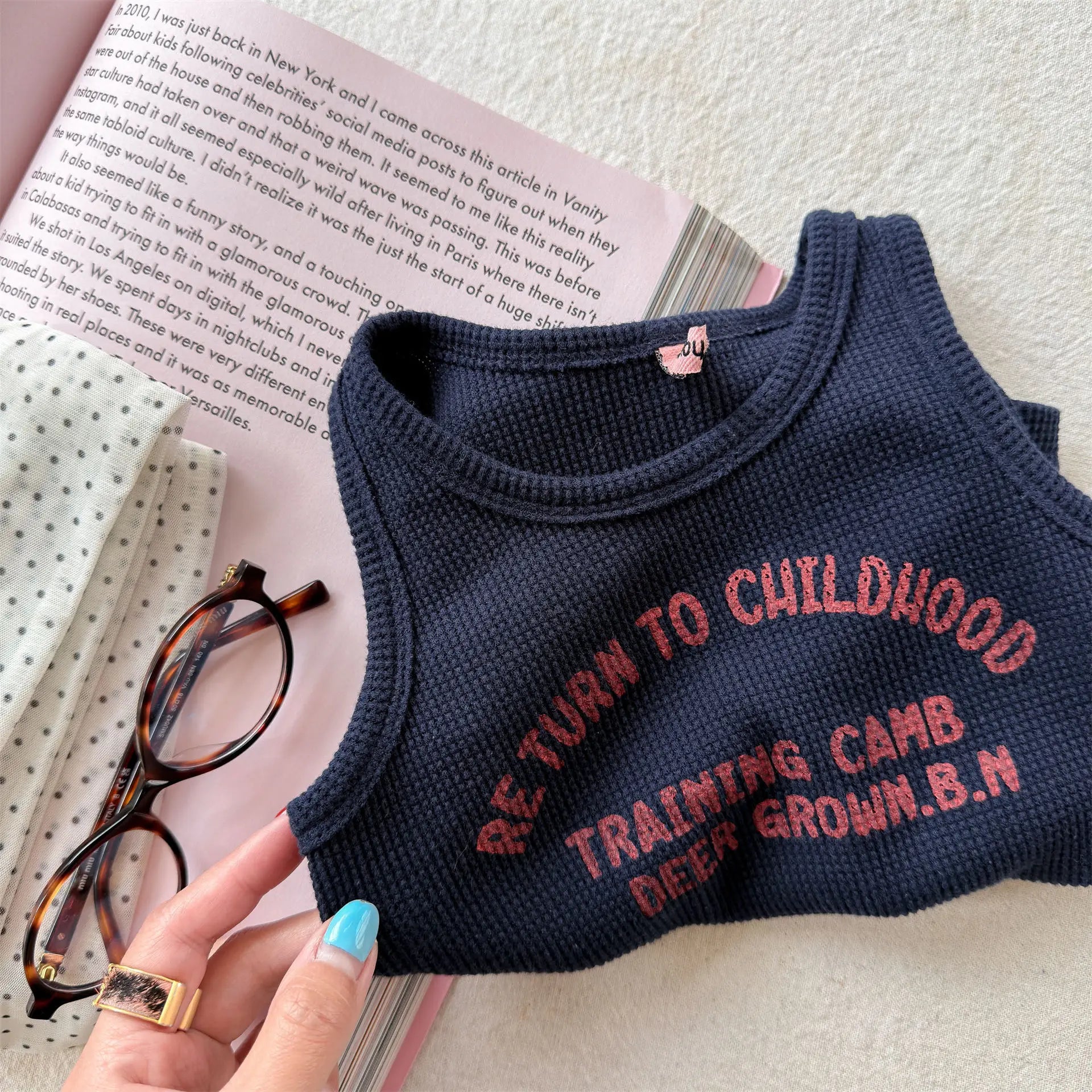 2026 Summer New Children Sleeveless T Shirts Cotton Boys Girls Letter Print Vest Toddler Fashion Casual Tops Kids Clothes