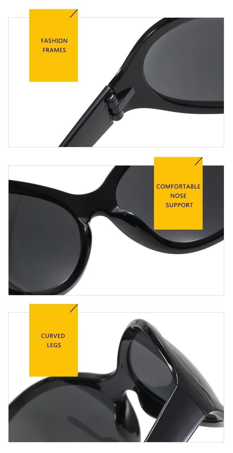 Oversized Y2K Steampunk Sunglasses Women Luxury Brand Designer Oval Sun Glasses Men Cyber Punk Eyewear Shades De Sol Oculos