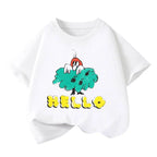 Boys T-shirts 2026 Summer Tops for Kids Short-sleeve Girls Tees Candy Color Children Shirts Cotton Teenager School Outfits