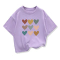 Girls Heart-shaped Cartoon T-shirt Kids Short-Sleeve Graphic High-quality Casual Tops 2026 Summer New Children's Clothing