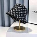 Fashion Summer Checked Board Cotton Jeans Bucket Hat Cap For Women Wide Brim Plaid Fisherman Hat Cap Outdoor Sunshade  Gift