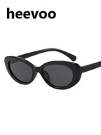 New Retro Oval Cat Eye Sunglasses for Women Men Y2k Trendy Narrow Small Sunnies 90s Brand Designer Sun Glasses UV400