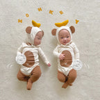 2026 Spring New Baby Long Sleeve Bodysuit + Hat Infant Boy Girl Cute Print Jumpsuit Newborn Toddler Cotton Clothes 0-24M